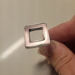 .925 Silver Pink Square Cocktail Ring